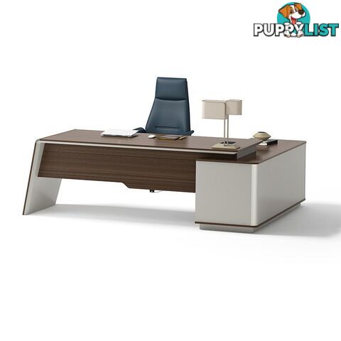 ANDERS Executive Desk Reversible Return 2.4M - Australian Gold Oak & Beige - DF-TIAN-D0224 - 9334719011172