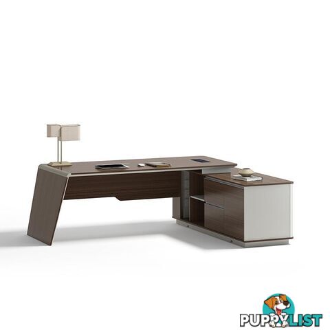 ANDERS Executive Desk Reversible Return 2.4M - Australian Gold Oak & Beige - DF-TIAN-D0224 - 9334719011172