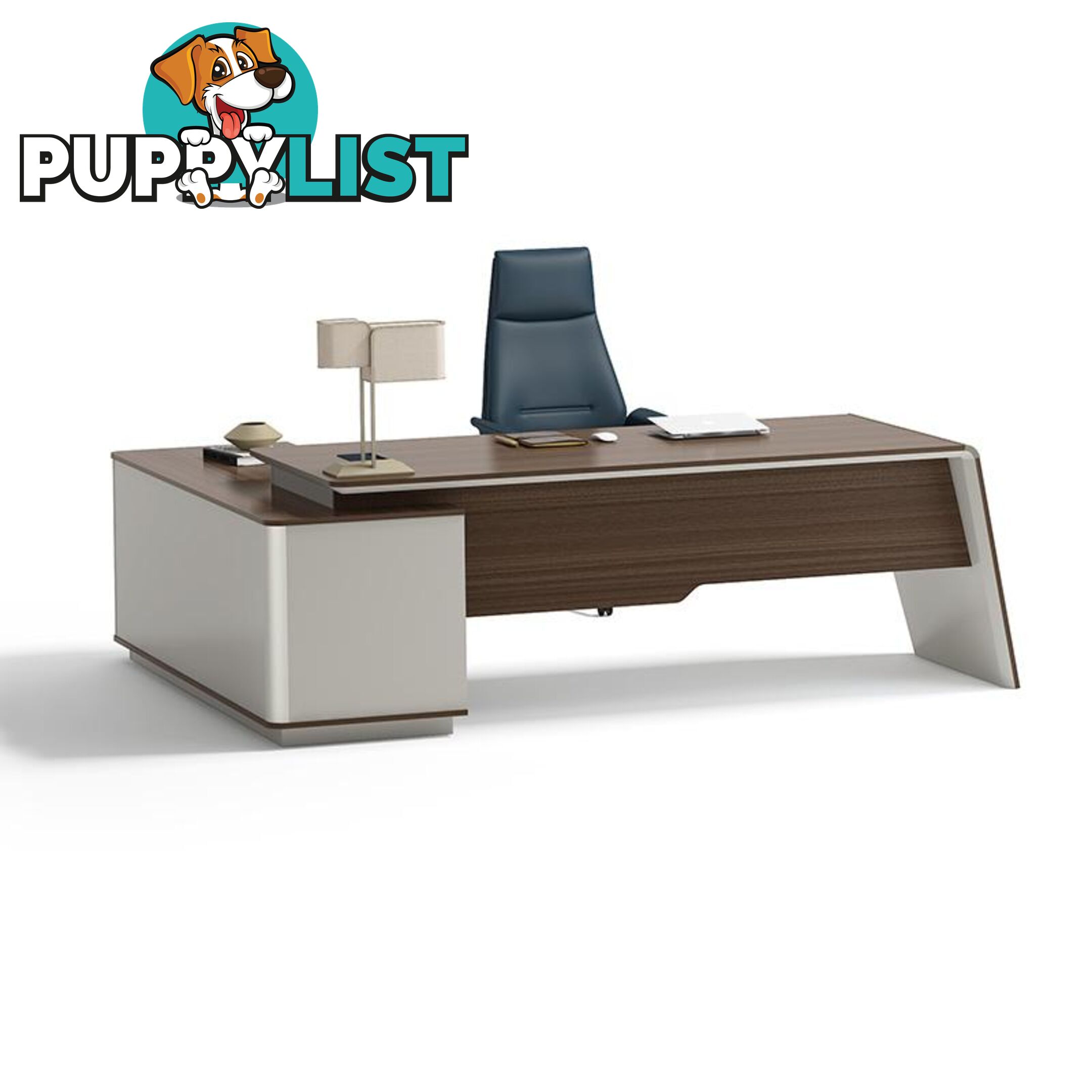 ANDERS Executive Desk Reversible Return 2.4M - Australian Gold Oak & Beige - DF-TIAN-D0224 - 9334719011172