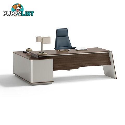 ANDERS Executive Desk Reversible Return 2.4M - Australian Gold Oak & Beige - DF-TIAN-D0224 - 9334719011172