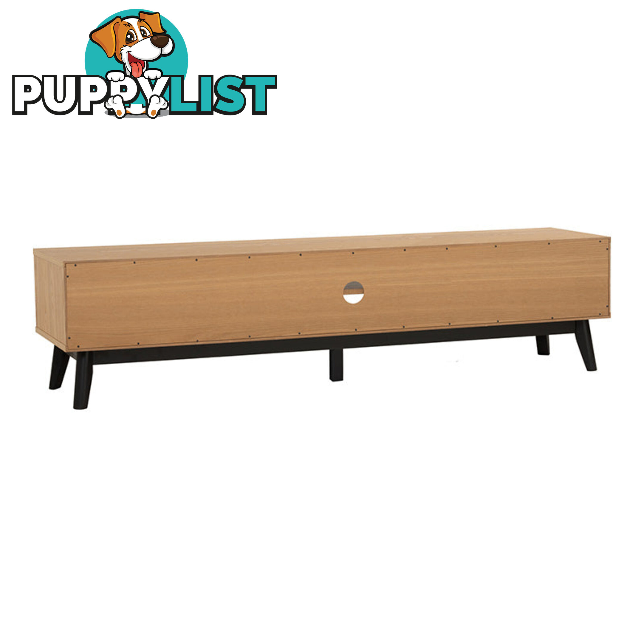 CASTOR Entertainment TV Unit 180cm - Natural, Navy Blue & Black - 336054 - 9334719012209