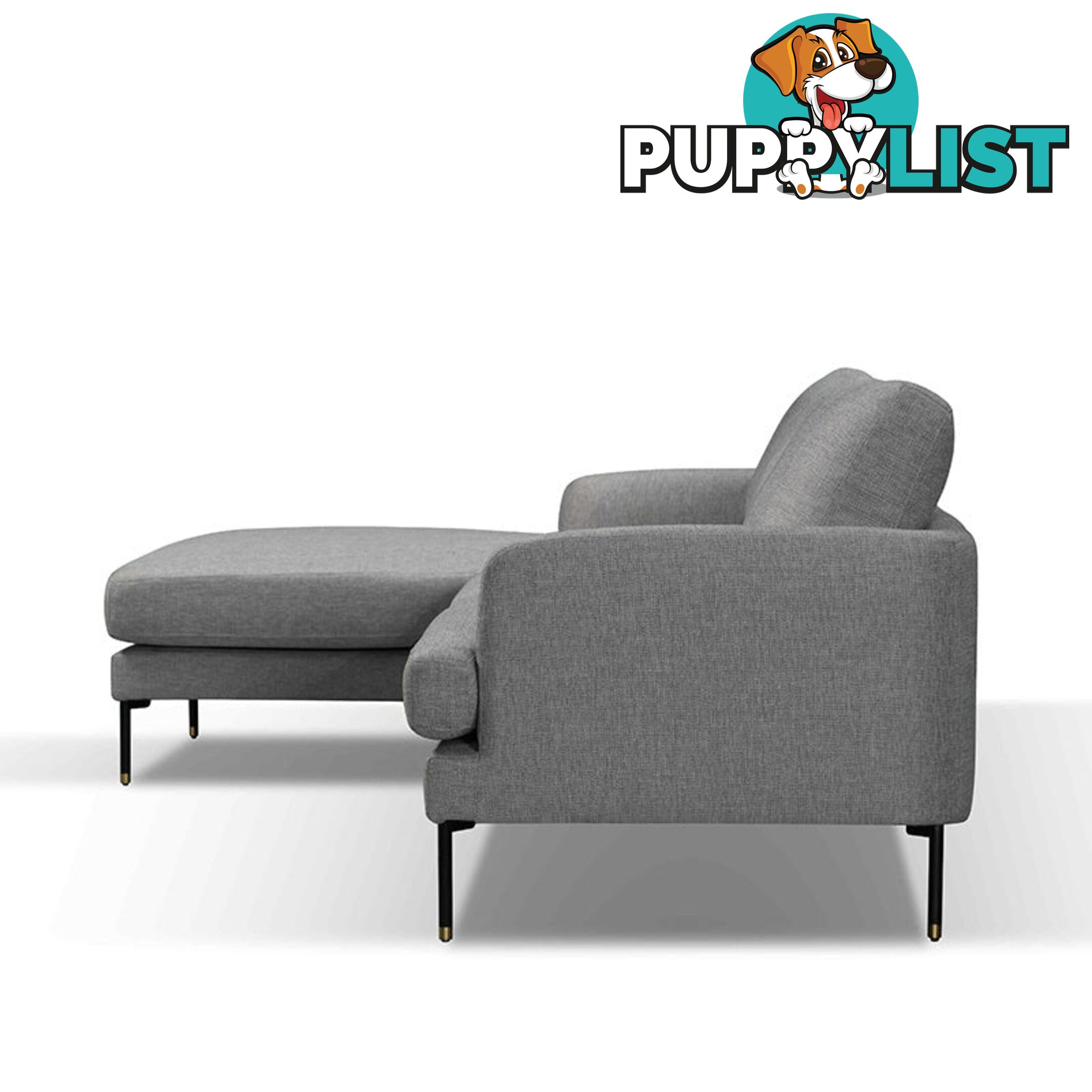 TIANA 3 Seater Sofa With Left Chaise - Grey - HD-2188-L - 9334719004785