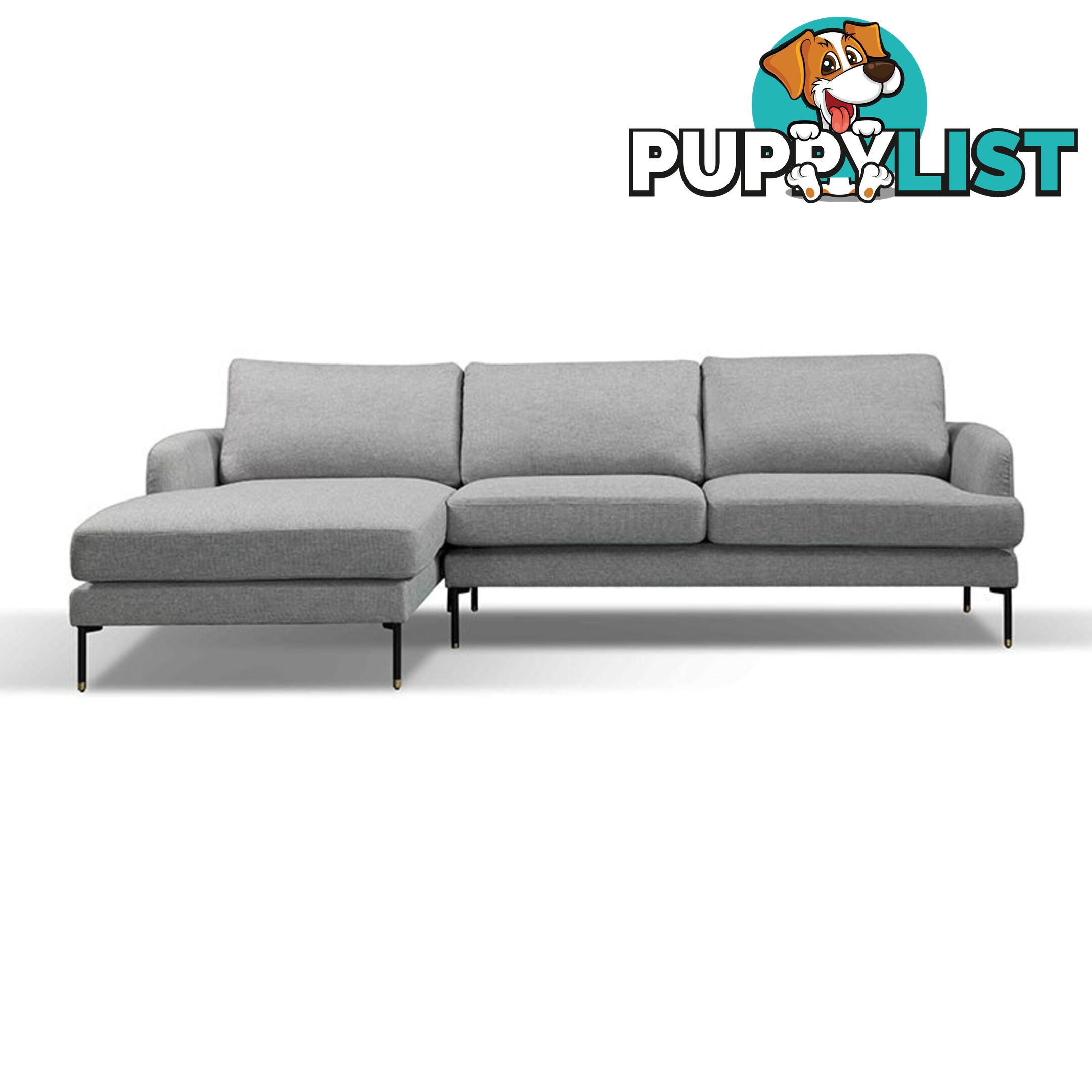 TIANA 3 Seater Sofa With Left Chaise - Grey - HD-2188-L - 9334719004785