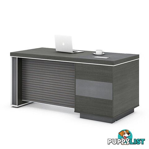 MATEES Executive Desk Reversible 1.6M - Grey/ Brown - DF-BJSX1616 - 9334719010373