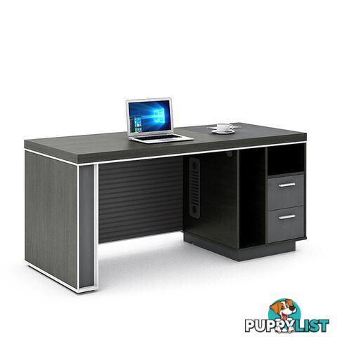 MATEES Executive Desk Reversible 1.6M - Grey/ Brown - DF-BJSX1616 - 9334719010373