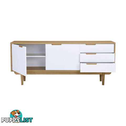 NAKULA Sideboard 180cm - Natural & White - 346023 - 9334719012162