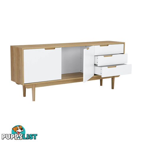 NAKULA Sideboard 180cm - Natural & White - 346023 - 9334719012162