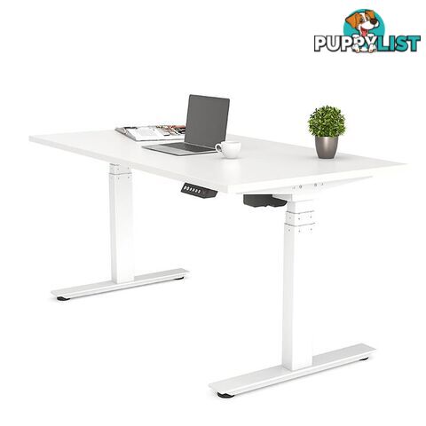 AGILE PRO Electric 2 Column Sit Standing Desk - 1200mm to 1800mm - Oak & White - OG_AGE2SSD142