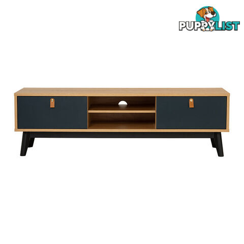 CASTOR Entertainment TV Unit 150cm - Natural, Navy Blue & Black - 335043 - 9334719012193