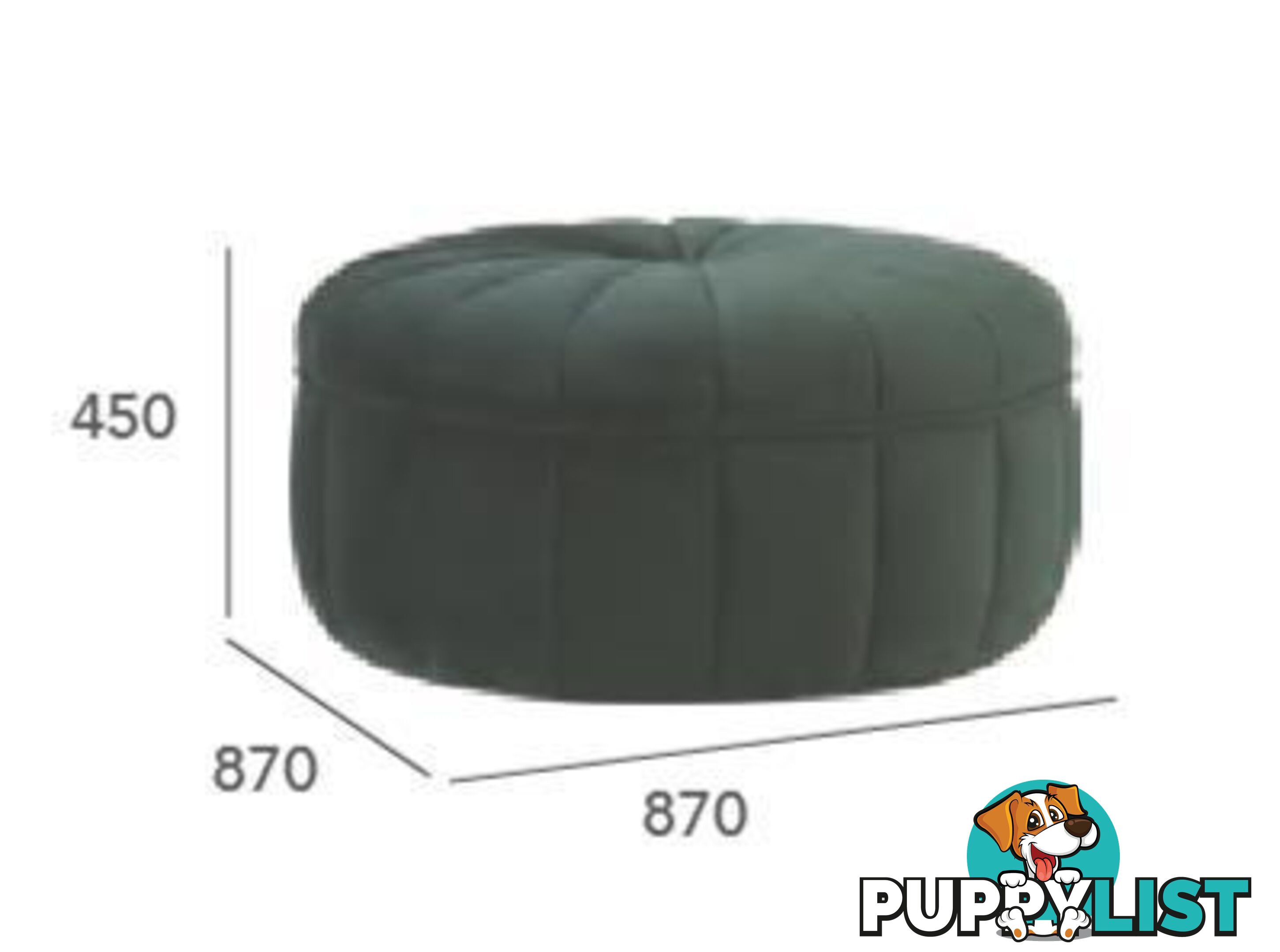 PROBE Ottoman 87cm - Dark Green Colour - 236043 - 9334719007113