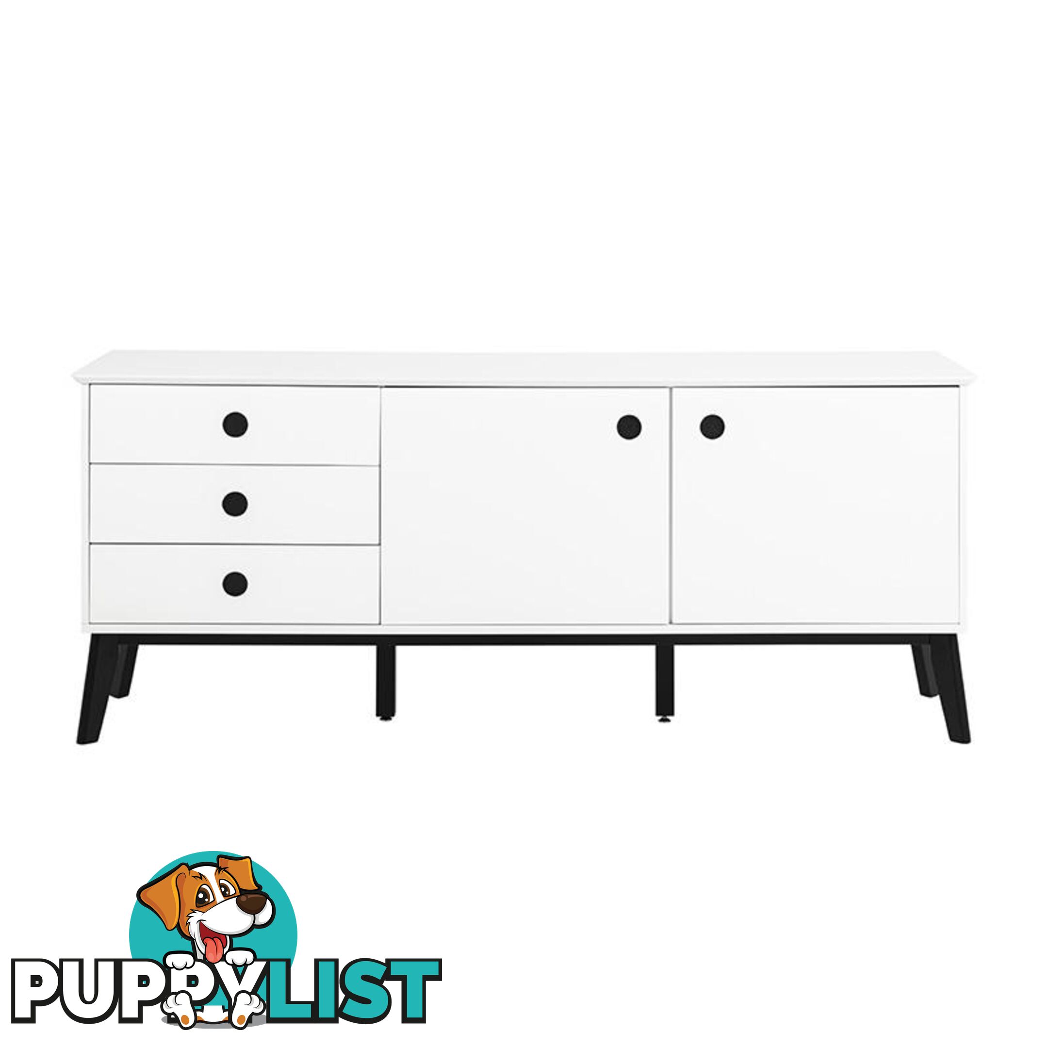 SABINE Sideboard 180cm - White/Black - AC-91721-2 - 5705994999648