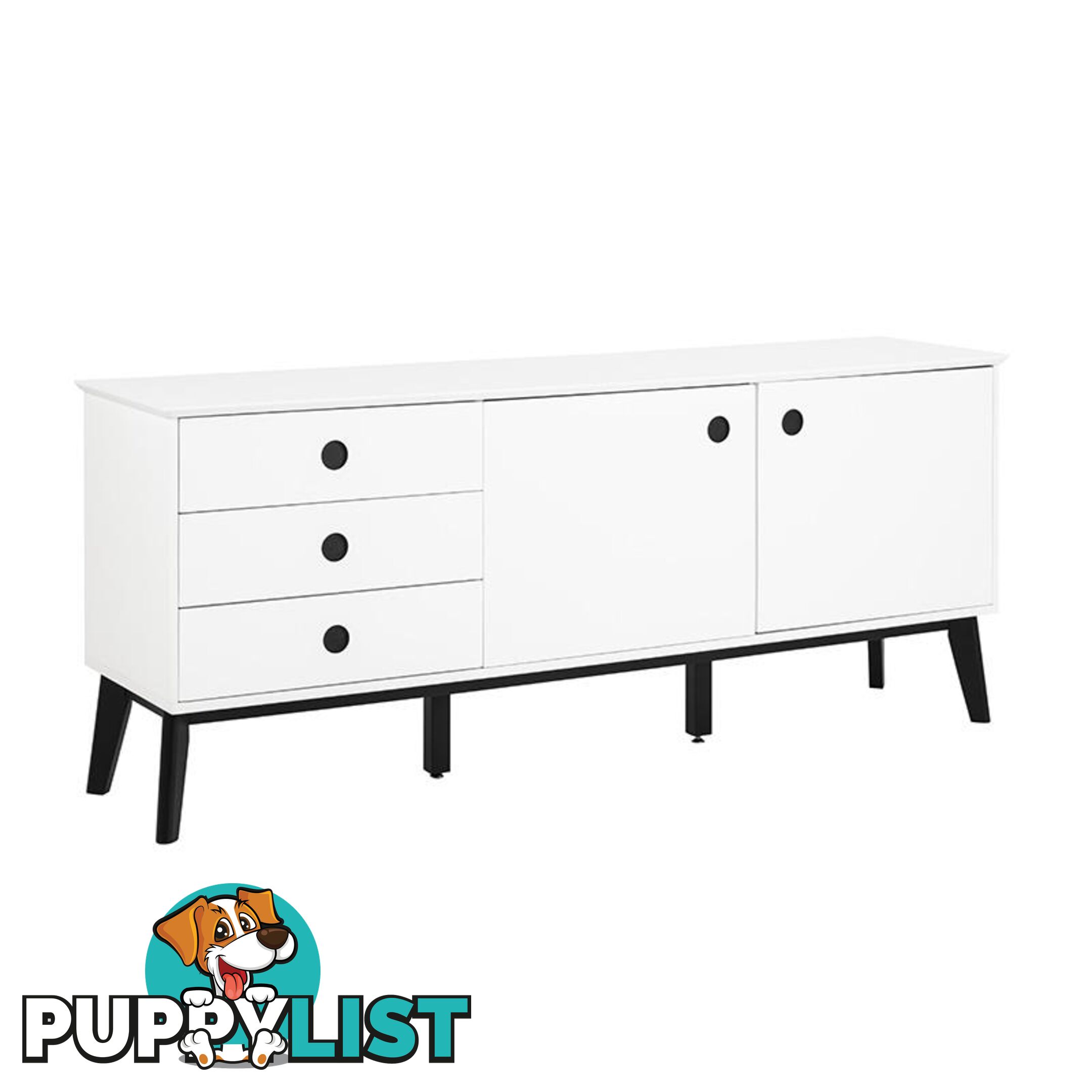 SABINE Sideboard 180cm - White/Black - AC-91721-2 - 5705994999648