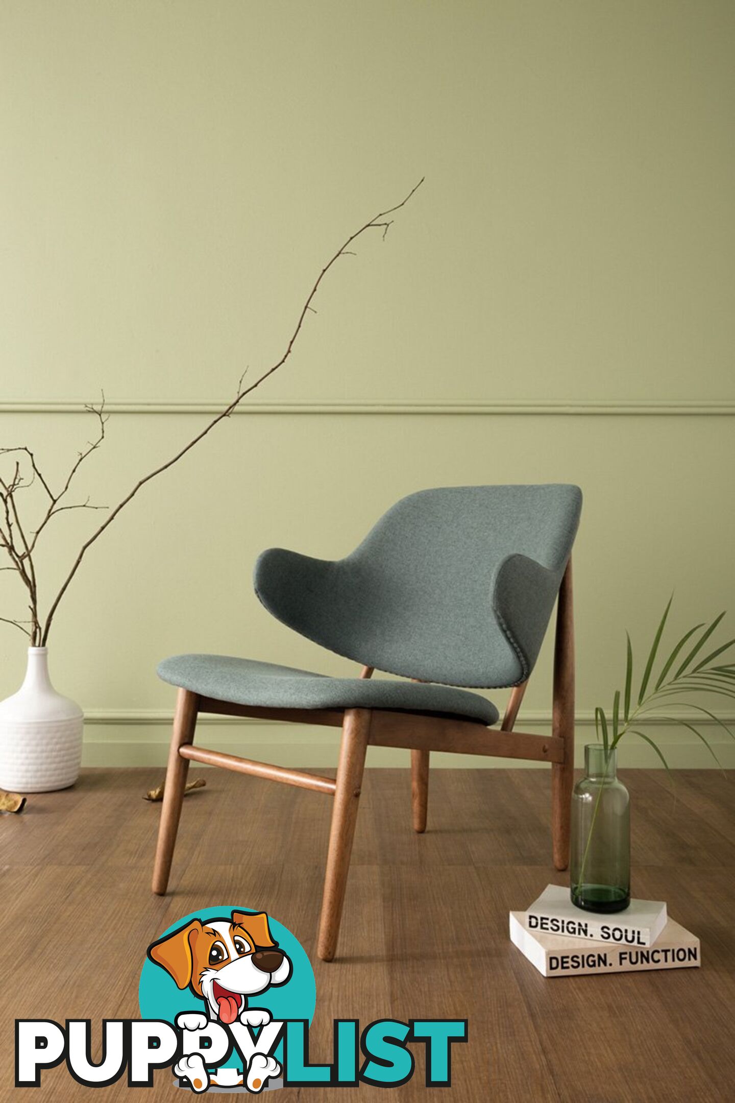 VERONIC Lounge Chair - Cocoa & Nile Green - 231247 - 9334719002200