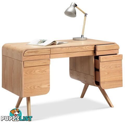 CELIO Study Desk with Storage 1.2M - Natural Ash Oak - HL-MK6127 - 9334719002507