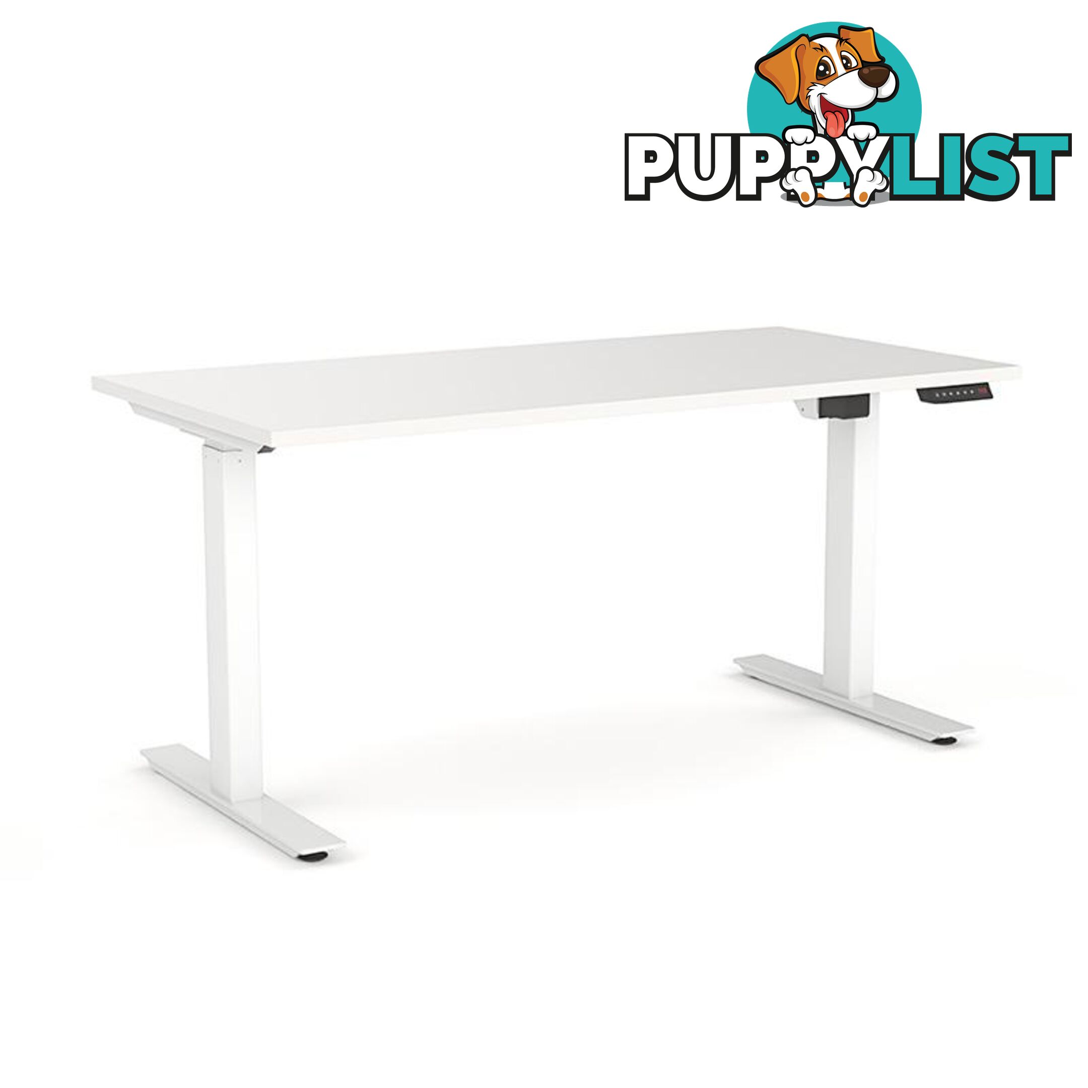 AGILE PRO Electric 2 Column Sit Standing Desk - 1200mm to 1800mm - White & White - OG_AGE2SSD163