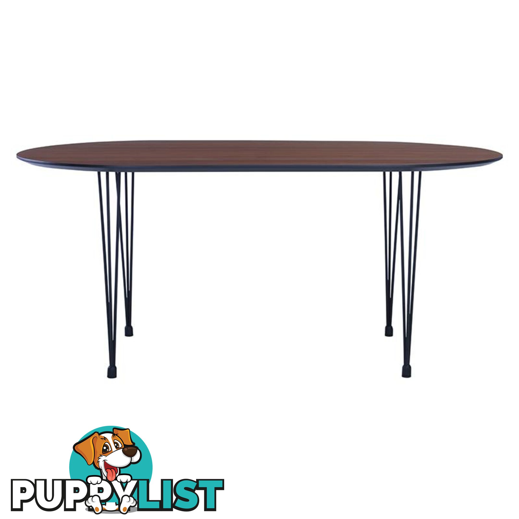 Omeo Dining Table 1.7M - Walnut/Blk - 145017 - 9334719005492