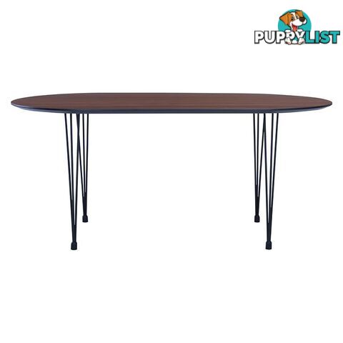 Omeo Dining Table 1.7M - Walnut/Blk - 145017 - 9334719005492