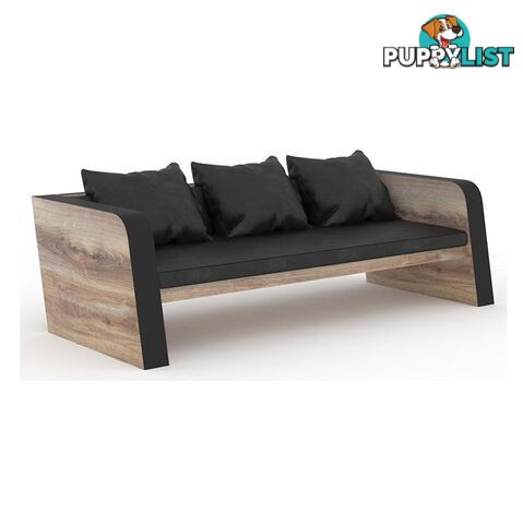 FRANCO Three Seater Sofa - Warm Oak & Black - WF-N2821-3 - 9334719004006