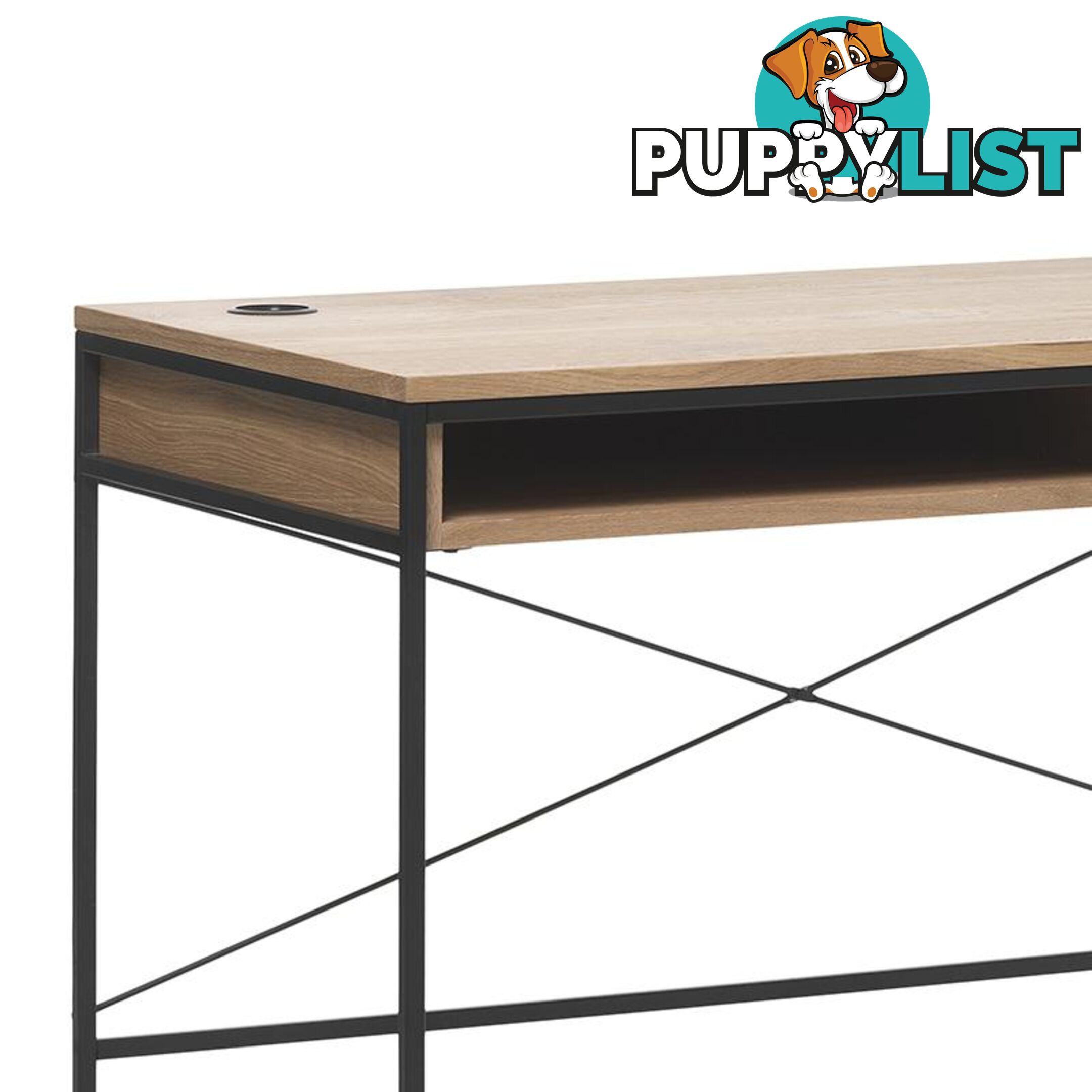 RIVOLI Study Desk 120cm -  Natural & Black - 43331020 - 5704745097053