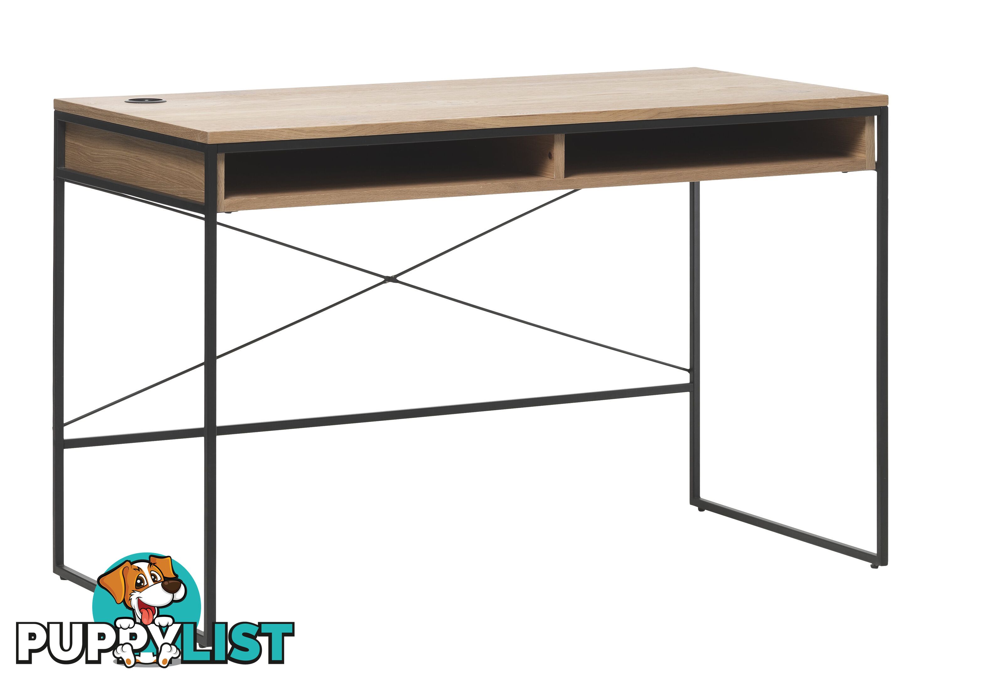 RIVOLI Study Desk 120cm -  Natural & Black - 43331020 - 5704745097053