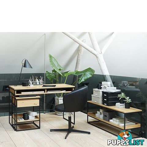 RIVOLI Study Desk 120cm -  Natural & Black - 43331020 - 5704745097053