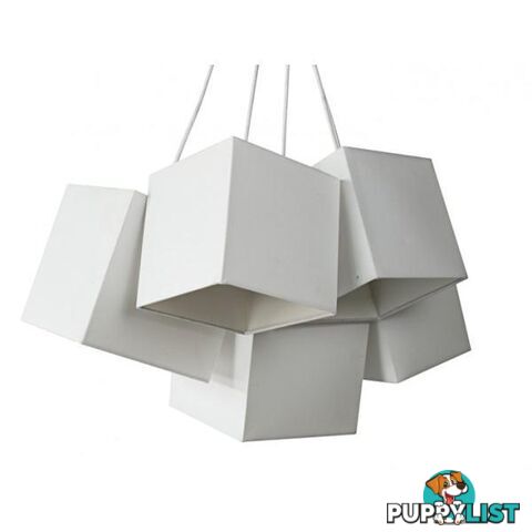 Loria White White Square Cluster Pendant Lights - 11093-WHT - 9334719000015