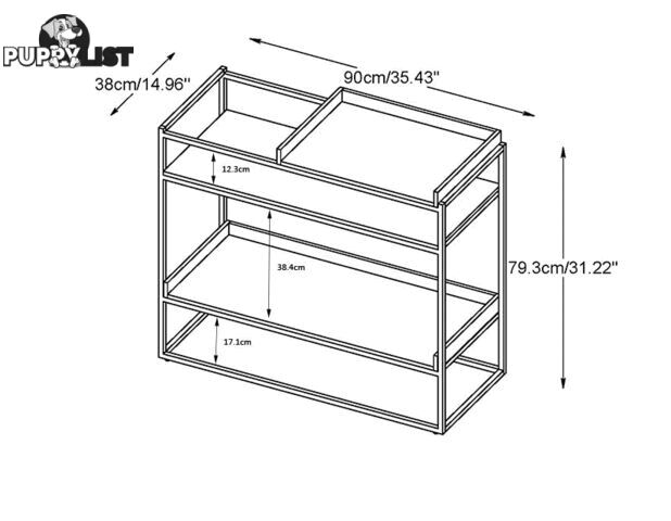 RIVOLI Display Unit Console 90cm - Natural Oak / Black - 42051020 - 5704745096902