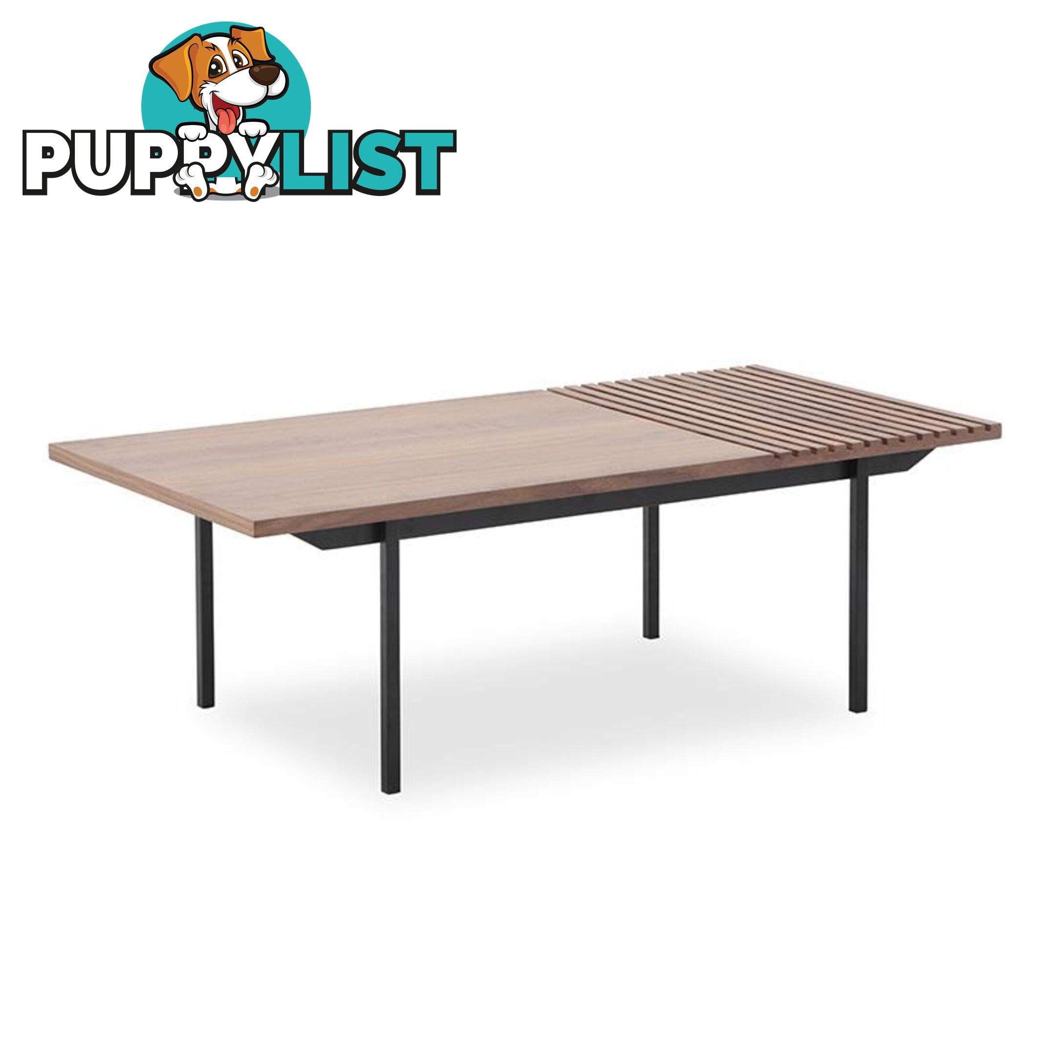 TOZZI Rectangular Coffee Table 120cm - Walnut & Black - DI-J5810A - 9334719010670