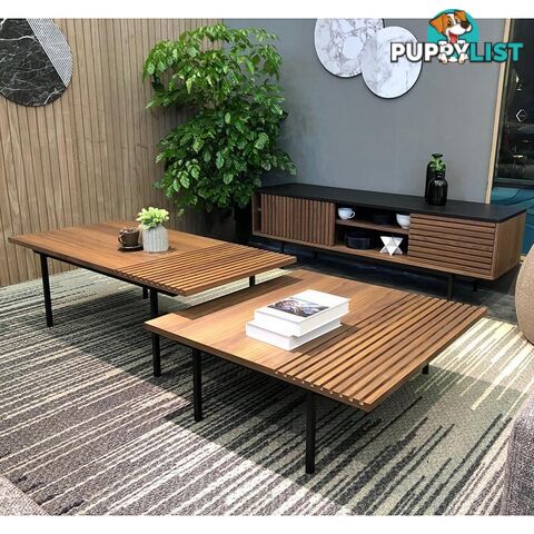 TOZZI Rectangular Coffee Table 120cm - Walnut & Black - DI-J5810A - 9334719010670