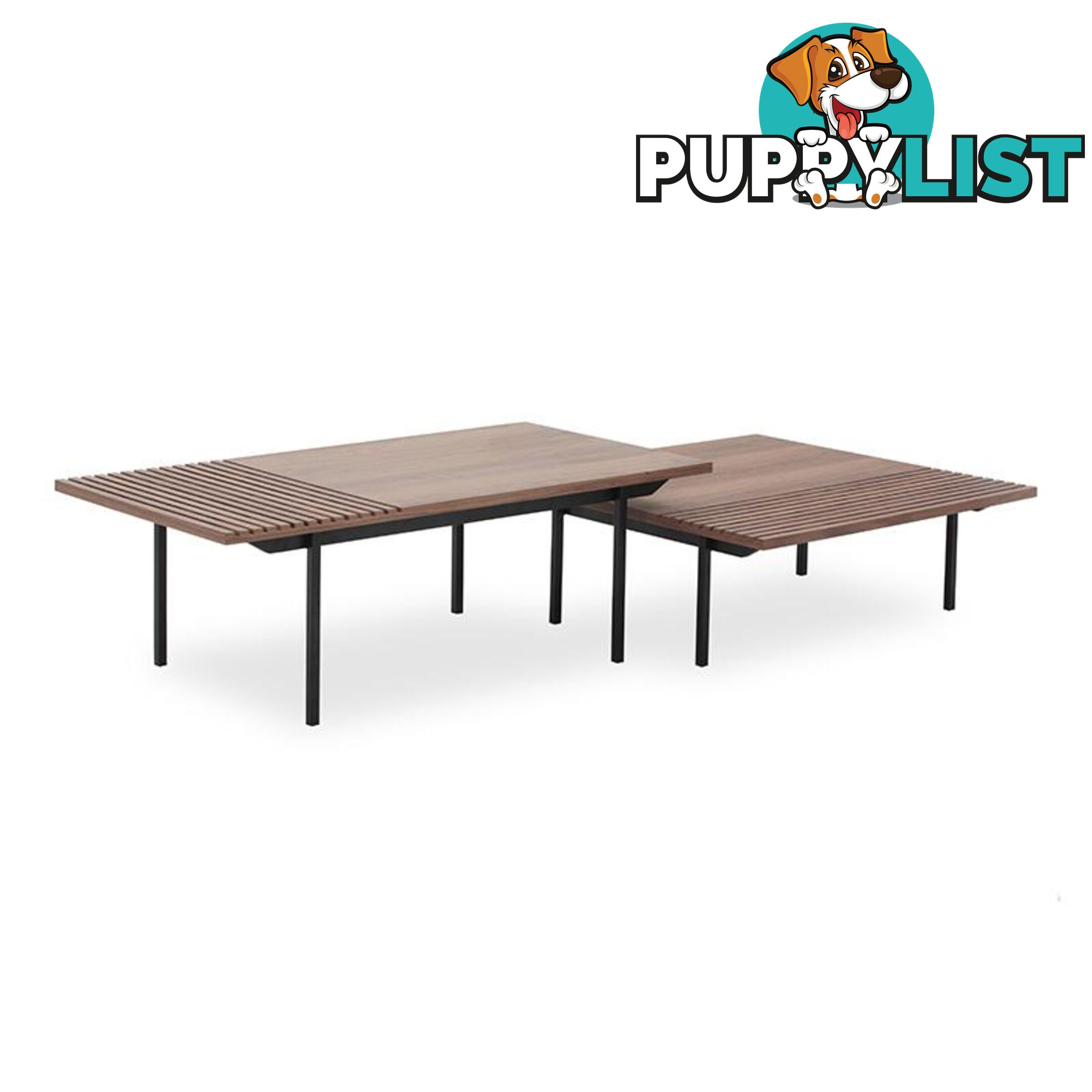 TOZZI Rectangular Coffee Table 120cm - Walnut & Black - DI-J5810A - 9334719010670