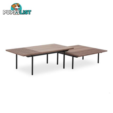 TOZZI Rectangular Coffee Table 120cm - Walnut & Black - DI-J5810A - 9334719010670