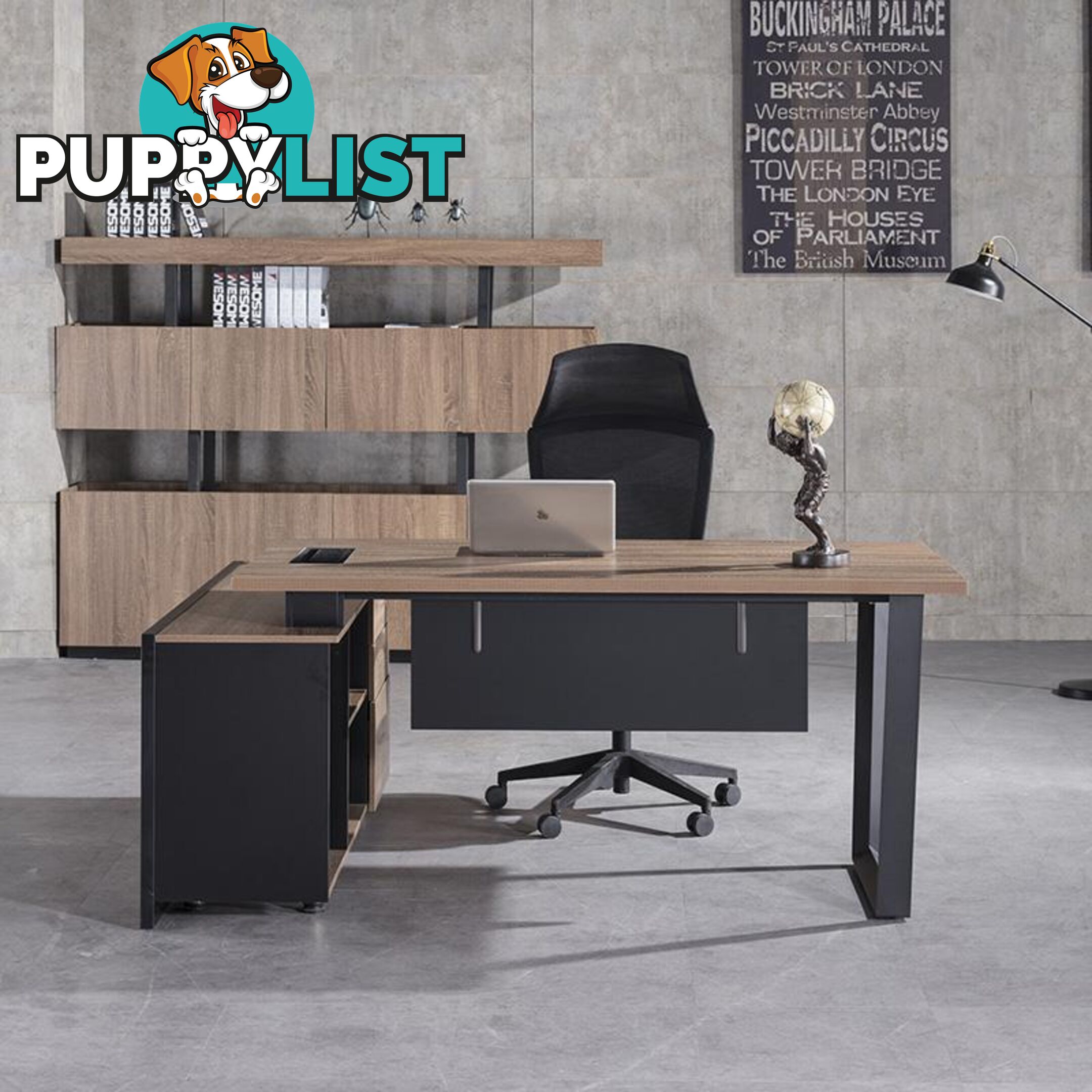 ADRIANO Executive Office Desk with Right Return 1.8M - Light Brown - WF-EW003-R - 9334719003832