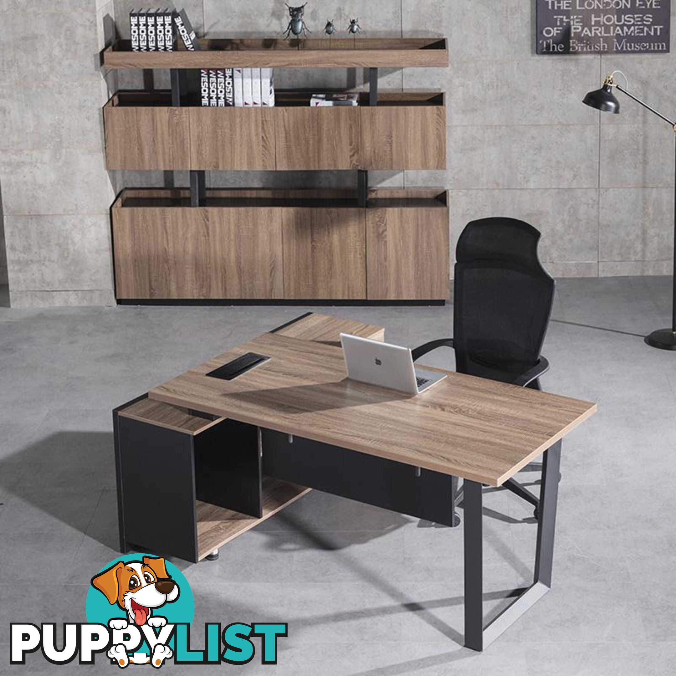 ADRIANO Executive Office Desk with Right Return 1.8M - Light Brown - WF-EW003-R - 9334719003832