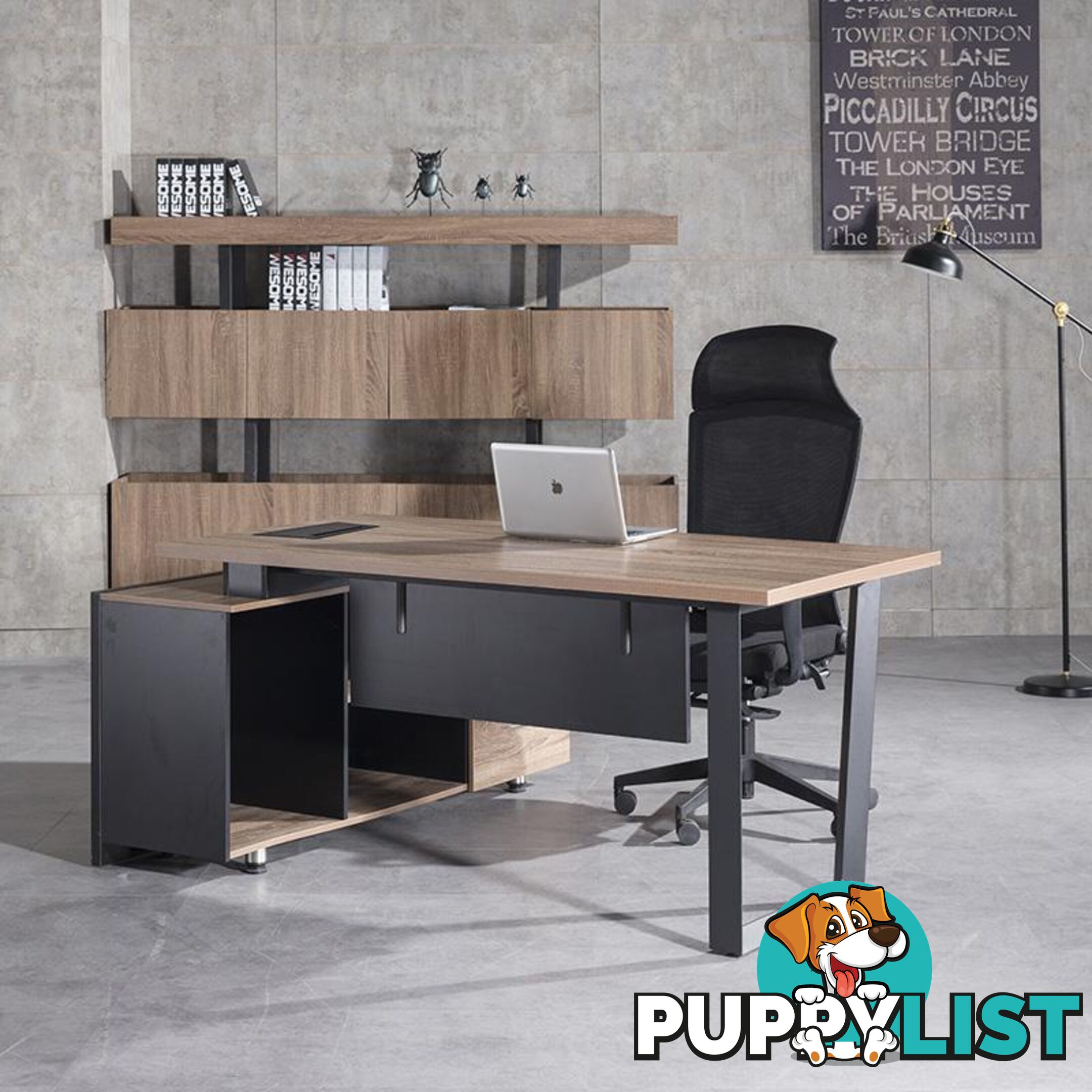 ADRIANO Executive Office Desk with Right Return 1.8M - Light Brown - WF-EW003-R - 9334719003832