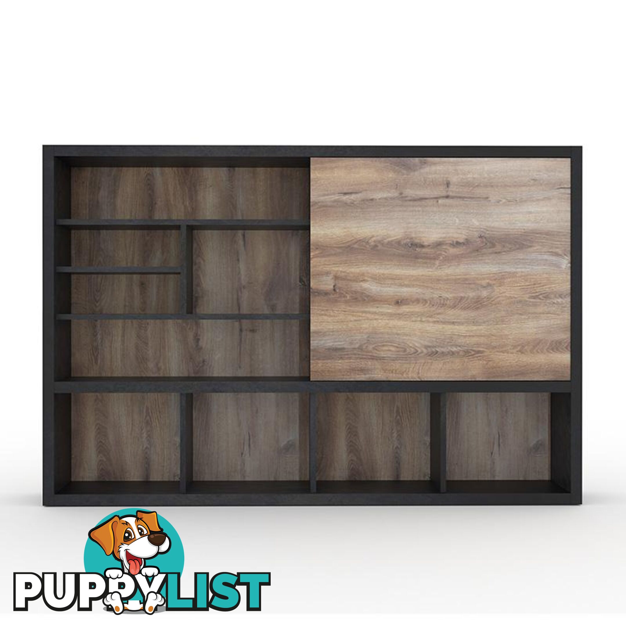 DAXTON Display Unit 2.4M - Warm Oak & Black - WF-NS2810 - 9334719004211