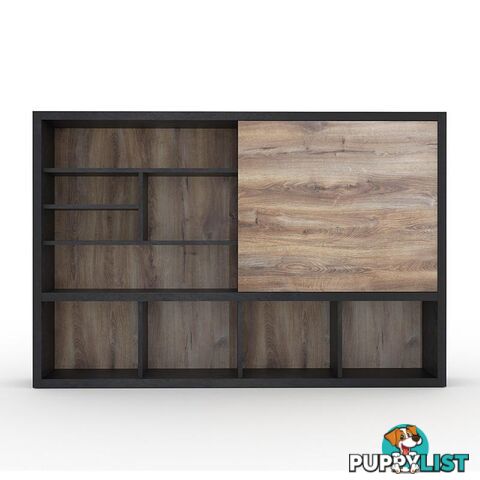 DAXTON Display Unit 2.4M - Warm Oak & Black - WF-NS2810 - 9334719004211