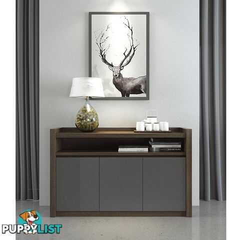 CARTER Credenza/ Sideboard  1.3M - Coffee & Grey - MF-22UKD011 - 9334719001272