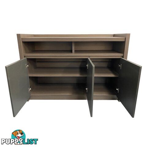 CARTER Credenza/ Sideboard  1.3M - Coffee & Grey - MF-22UKD011 - 9334719001272