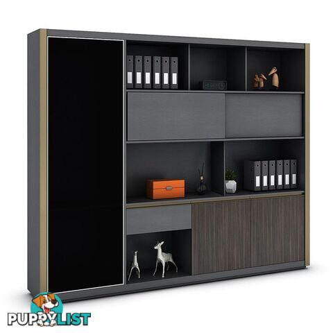 KAISON Display Unit 240cm - Dark Oak - DF-BOS-S3124 - 9334719004082