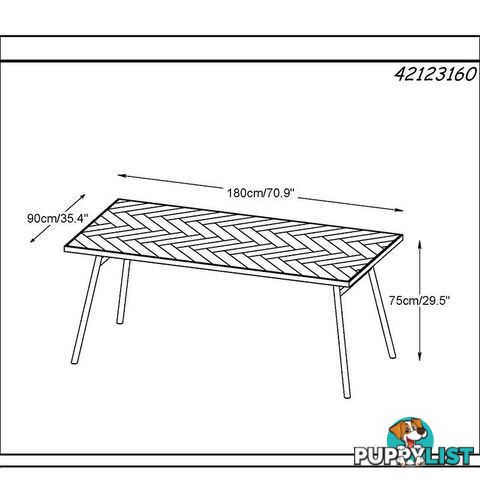 CALVI Dining Table 1.8M -  Natural - 42123160 - 5704745089621