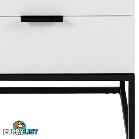 SVANA Bedside Table 40cm - White & Black - AC-0000094124 - 5713941207333