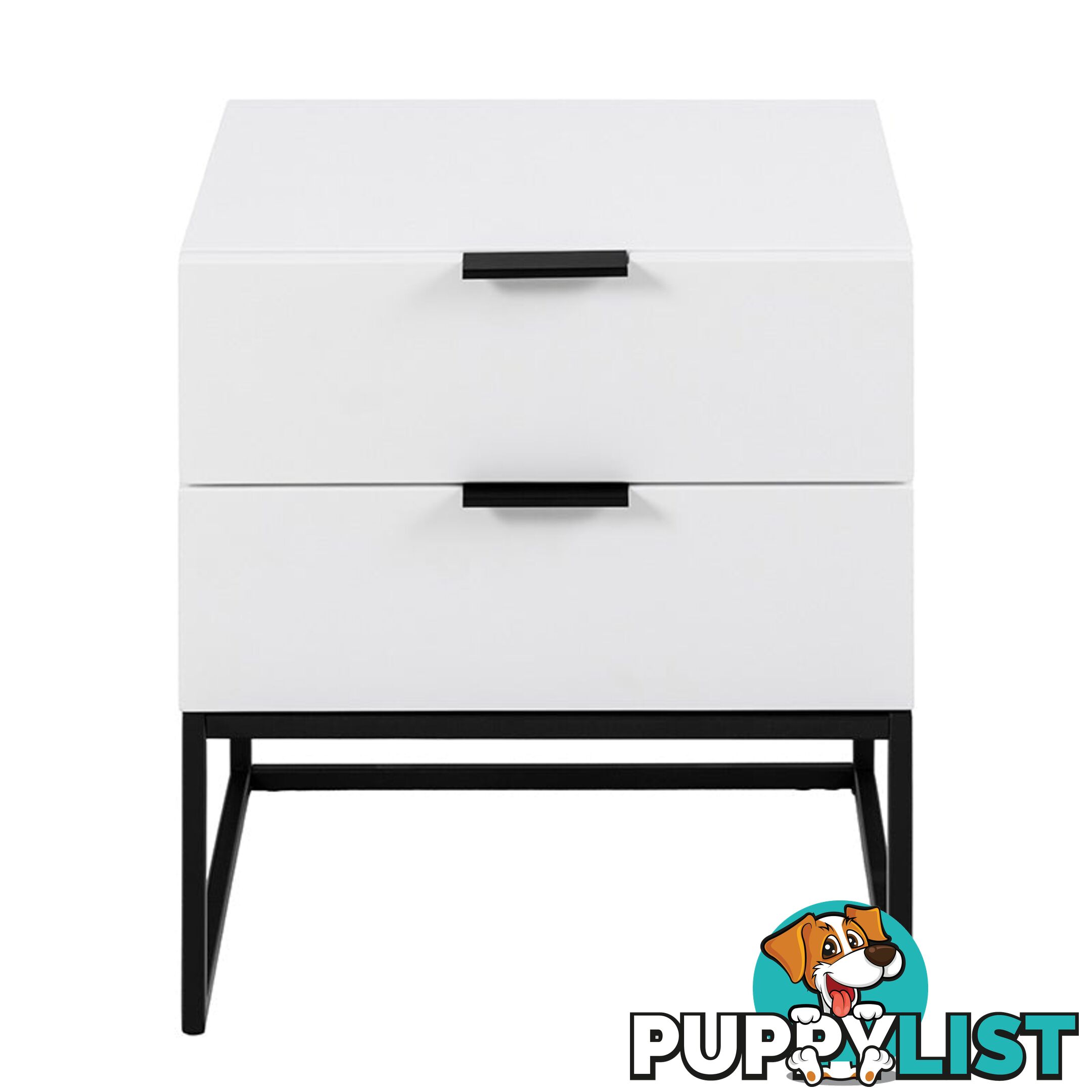 SVANA Bedside Table 40cm - White & Black - AC-0000094124 - 5713941207333