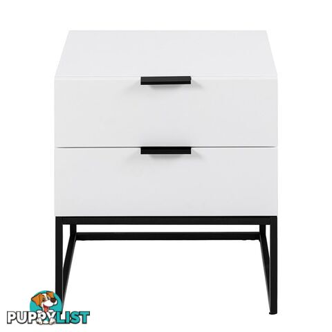 SVANA Bedside Table 40cm - White & Black - AC-0000094124 - 5713941207333