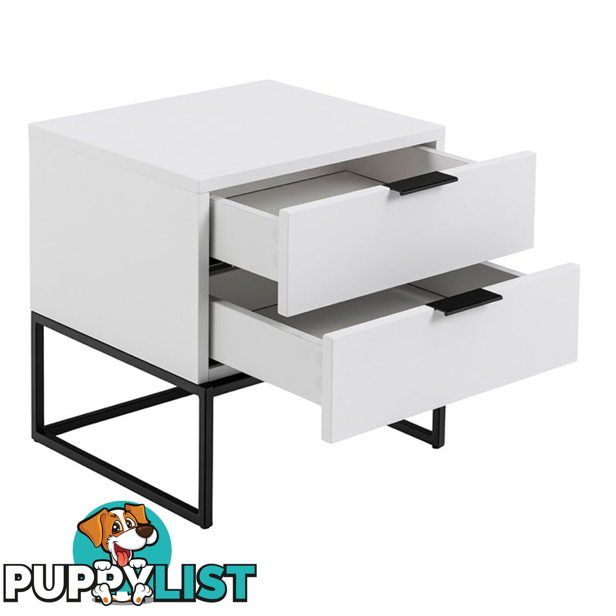 SVANA Bedside Table 40cm - White & Black - AC-0000094124 - 5713941207333