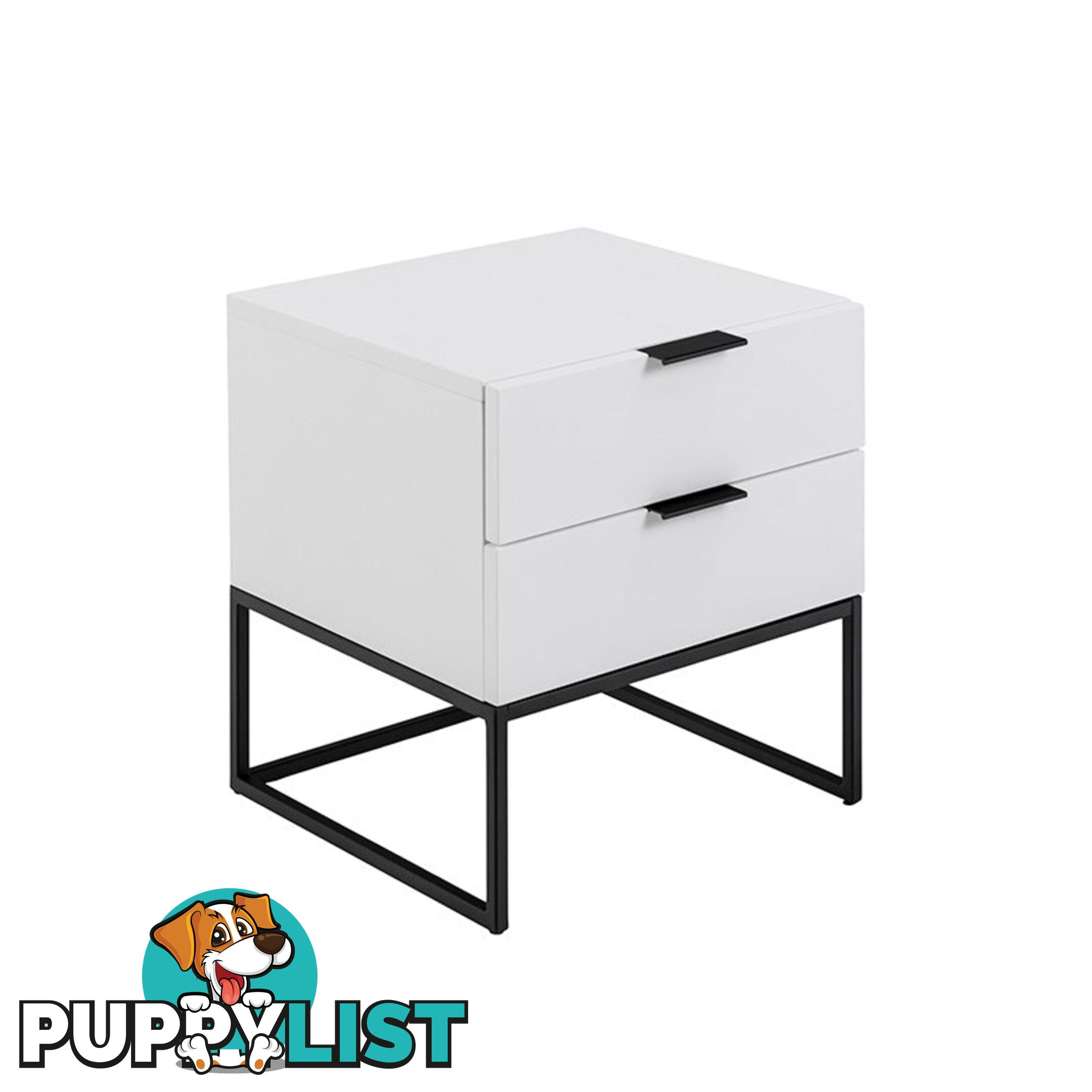 SVANA Bedside Table 40cm - White & Black - AC-0000094124 - 5713941207333