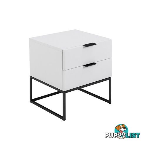 SVANA Bedside Table 40cm - White & Black - AC-0000094124 - 5713941207333