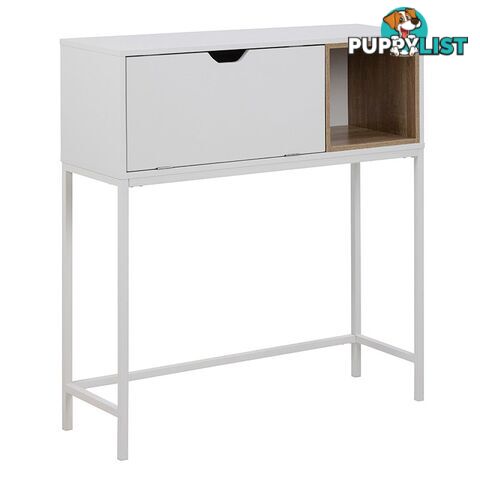 BATLEY Study Desk Console 91.5cm - White & Natural - AC-0000081946 - 5713941068095