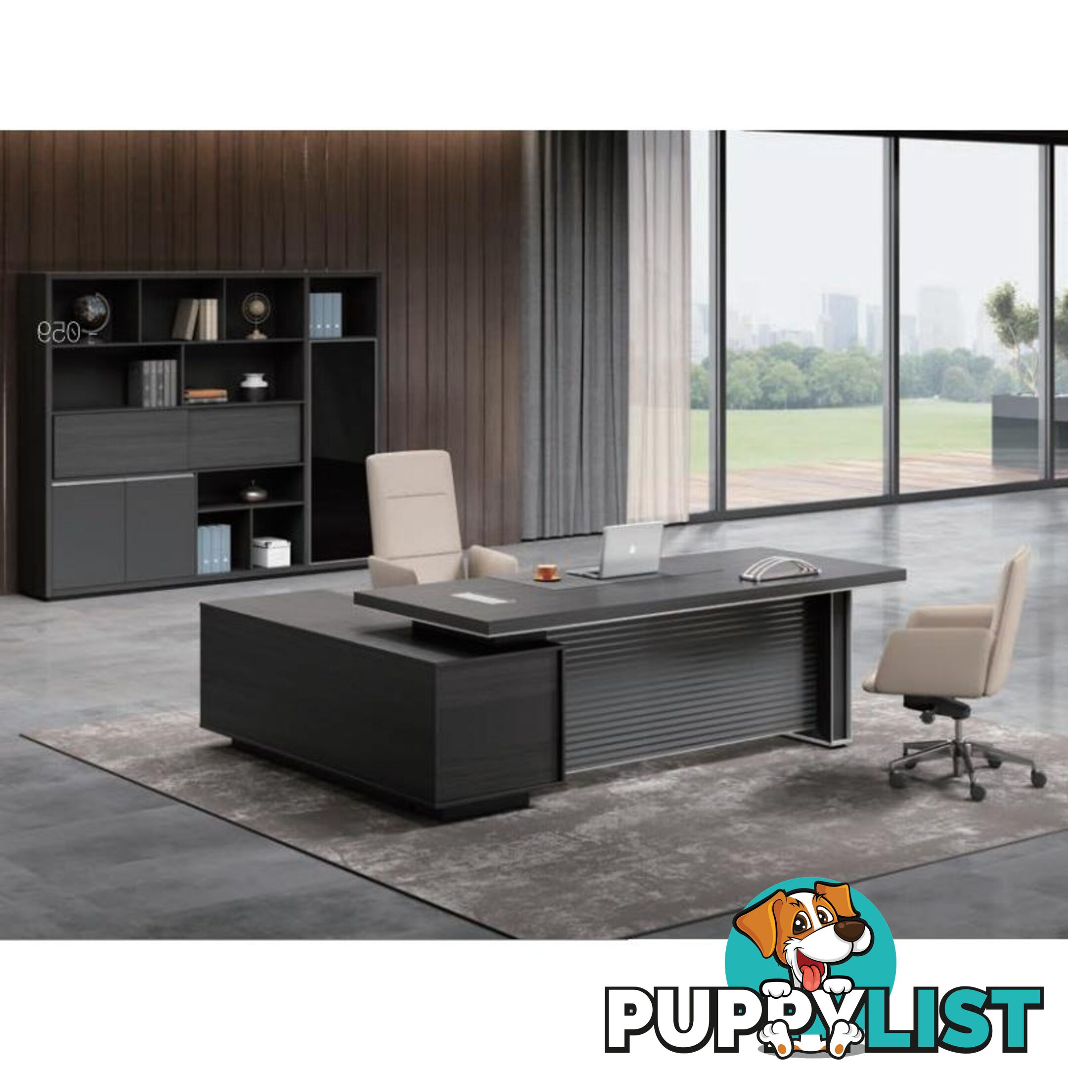 MATEES Executive Desk Reversible  2.0M - Grey/ Brown - DF-BJSD1120 - 9334719010342