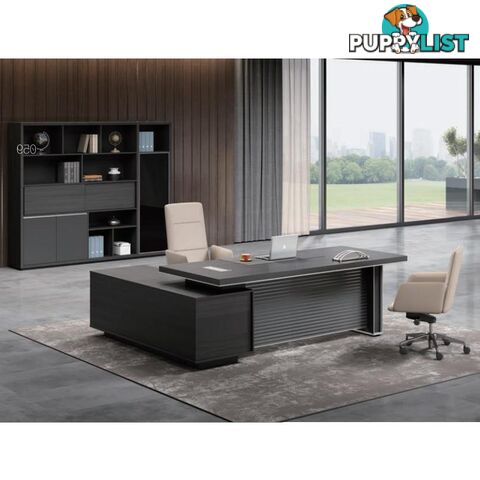 MATEES Executive Desk Reversible  2.0M - Grey/ Brown - DF-BJSD1120 - 9334719010342