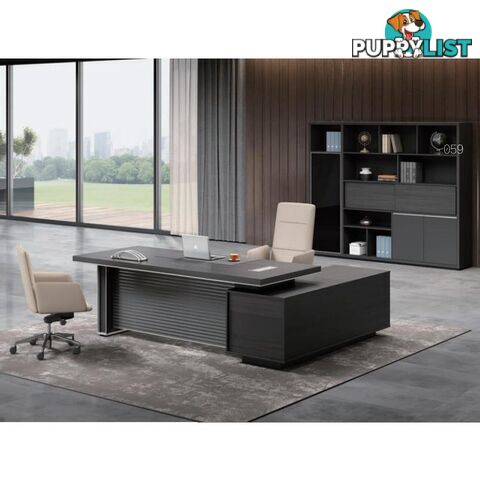 MATEES Executive Desk Reversible  2.0M - Grey/ Brown - DF-BJSD1120 - 9334719010342